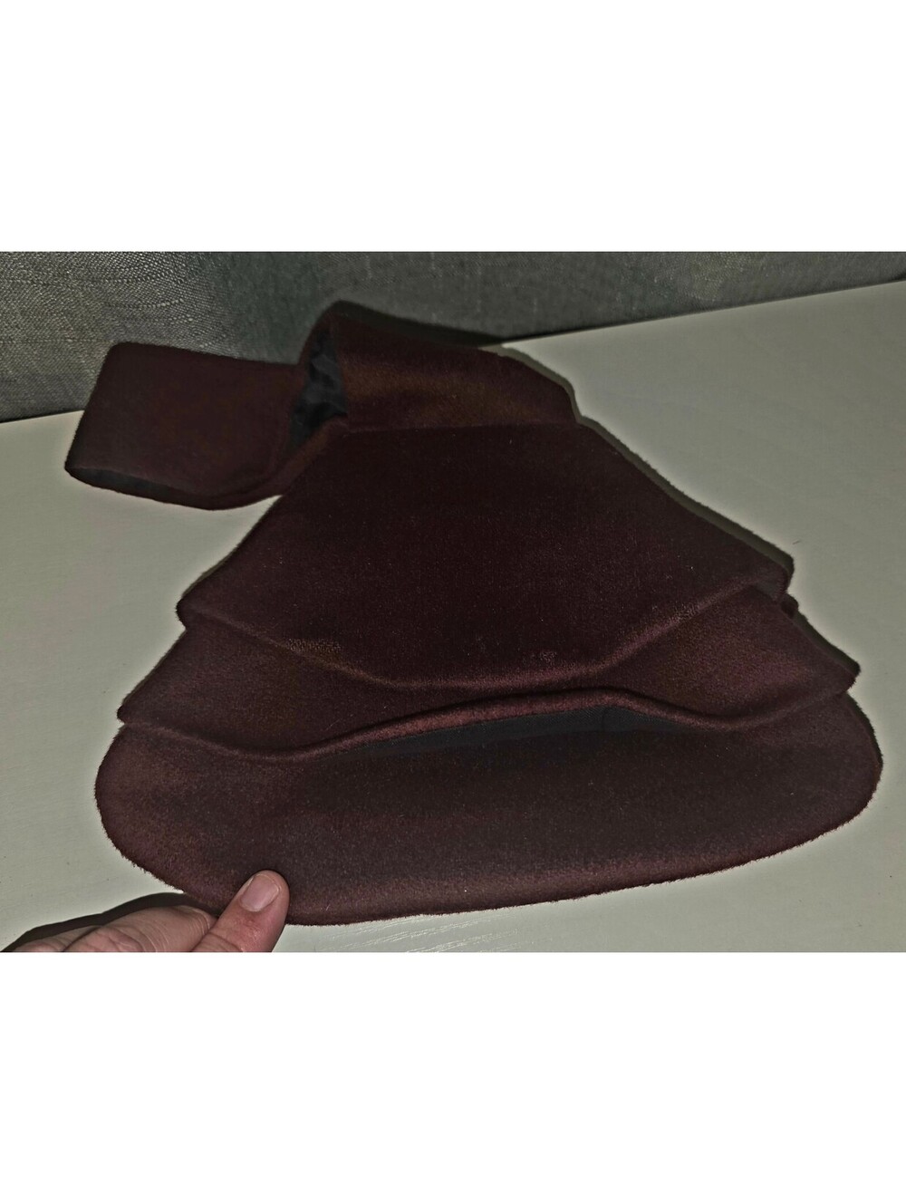 VTG Burgundy Felt Handbag with Gold Frame Clasp